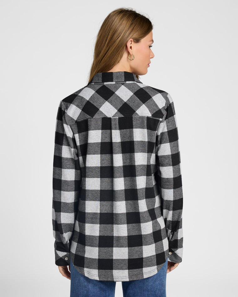 Grey Black Plaid $|& Thread & Supply Lewis Plaid Shirt - SOF Back