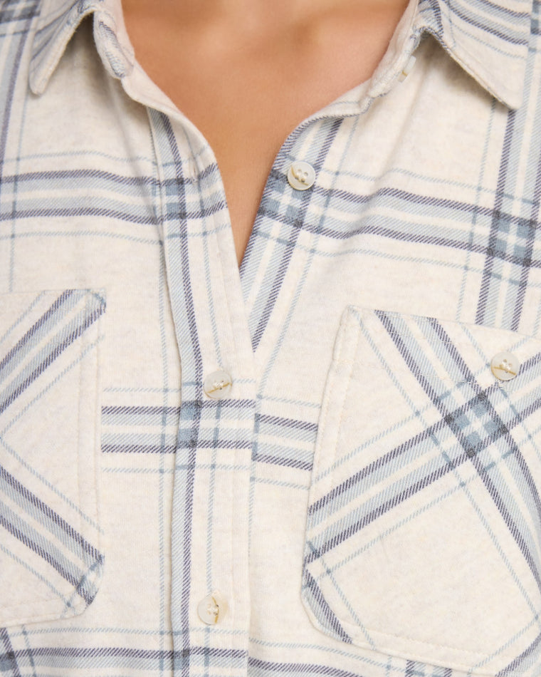 Ivory Grey Plaid $|& Thread & Supply Lewis Plaid Shirt - SOF Detail