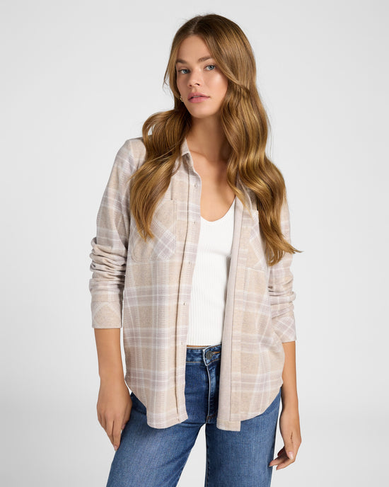 White Dove Plaid $|& Thread & Supply Lewis Plaid Shirt - SOF Front