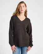 Black Heather $|& Thread & Supply Adelynn Sweater Top - SOF Front
