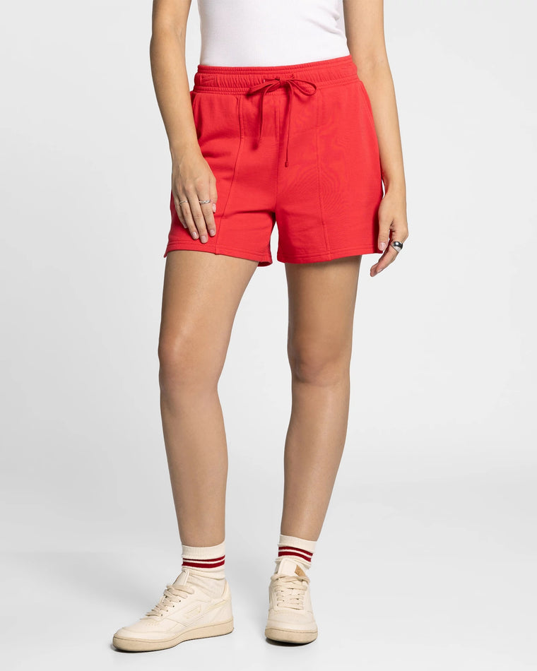 Red Ruby $|& Thread & Supply Paulie French Terry Shorts - VOF Detail