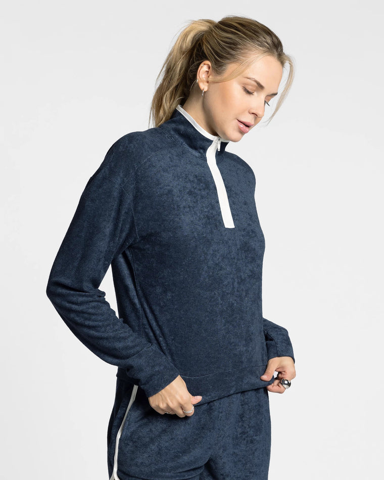 Indigo Blue $|& Thread & Supply Sharon Pullover - Hanger Front