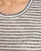 Ivory/Black $|& Bobeau Caty Side Tie Short Sleeve Tee - SOF Full Front