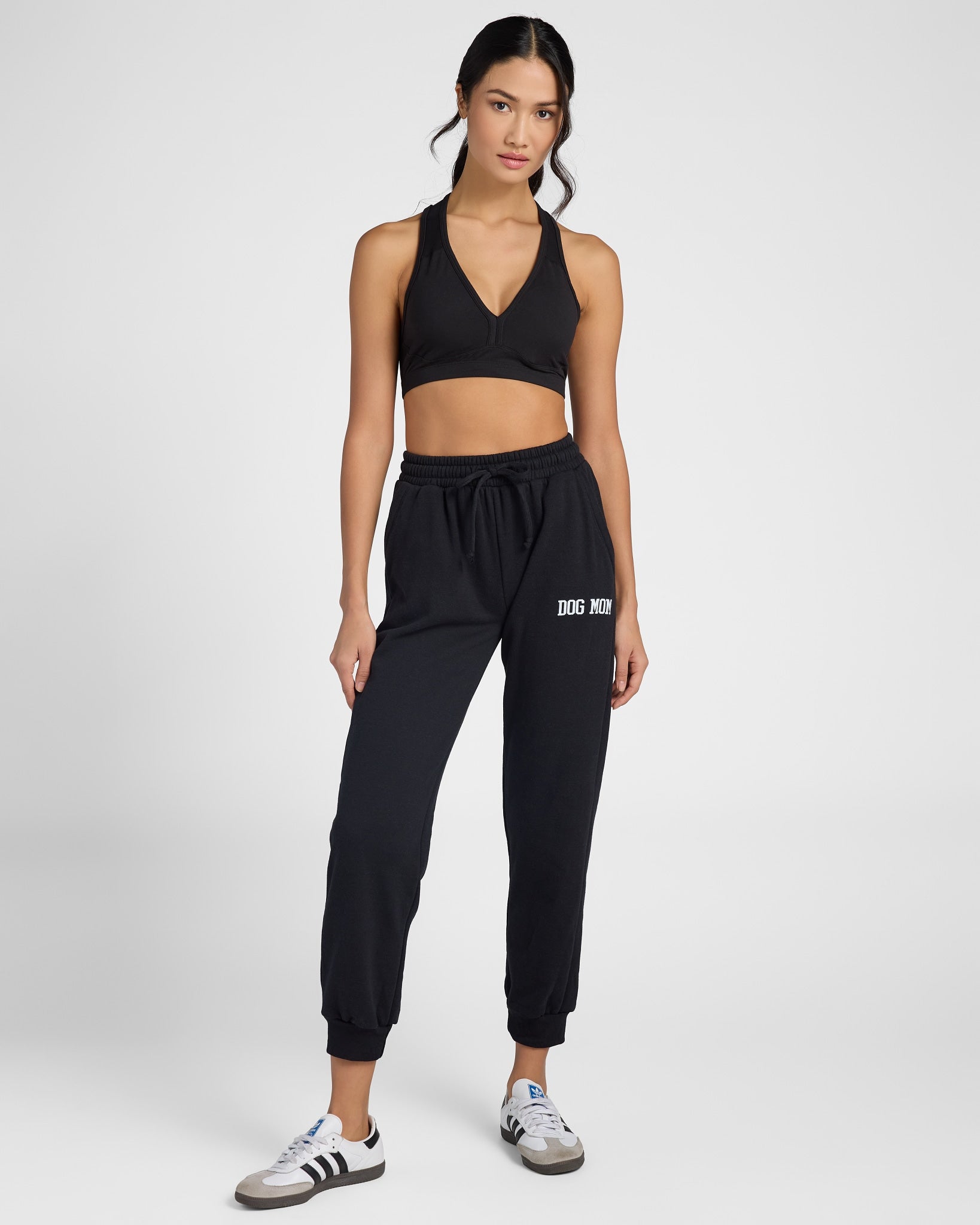 Black $|& Interval Dog Mom Graphic Joggers - SOF Full Front