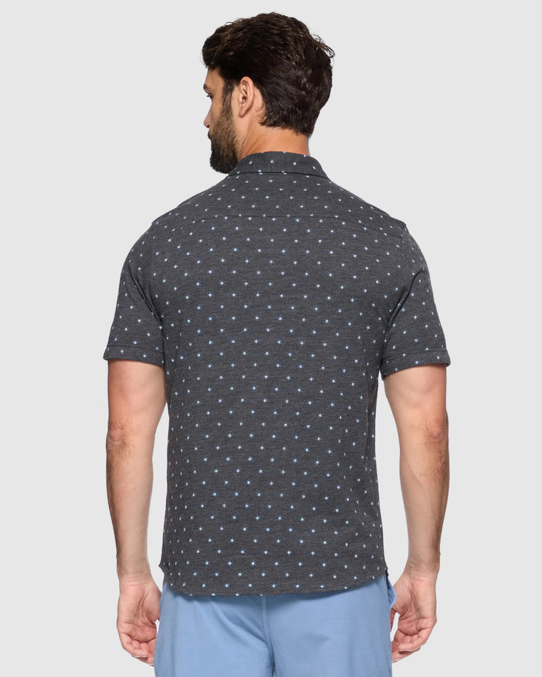 Charcoal Grey $|& Flag & Anthem Ralston Short Sleeve Sunburst Print Knit Shirt - Hanger Side