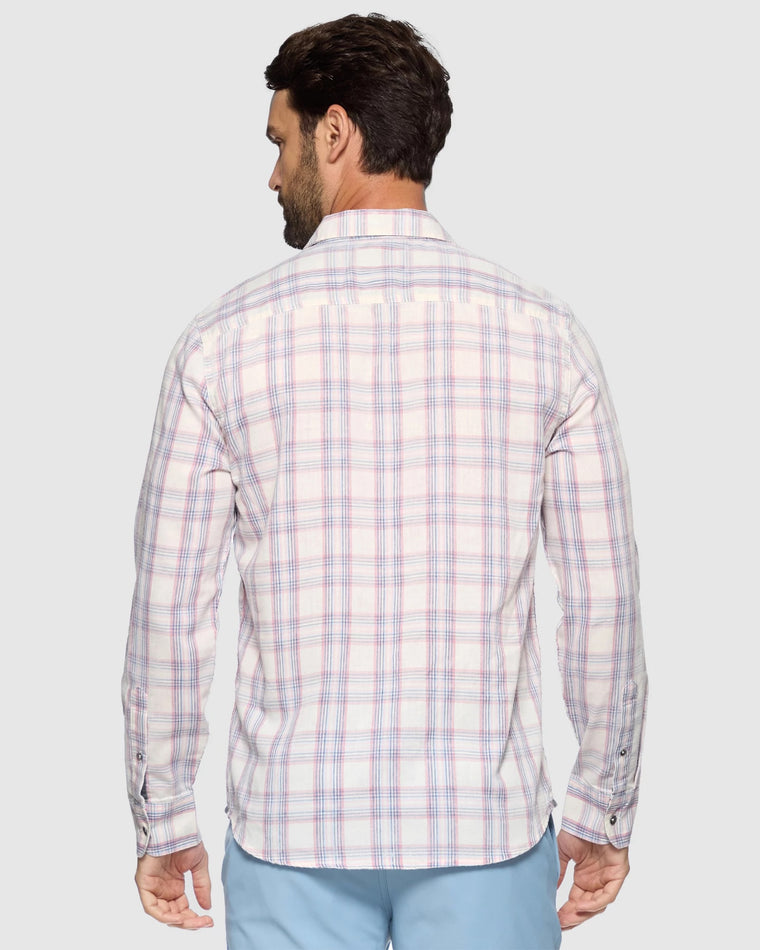 Cream/Mauve $|& Flag & Anthem Burbank Long Sleeve Vintage Soft Shirt - Hanger Side