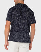 Navy/White $|& Liverpool Short Sleeve Button Up Camp Shirt - Hanger Side