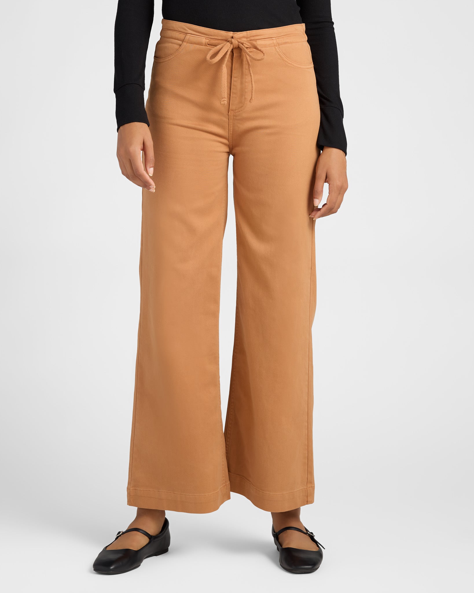 Faded Russet $|& Thread & Supply Norka Pants with Drawstring Waist - SOF Front