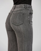 Dark Grey $|& Mica Denim Super High Rise Wide Leg Jeans - VOF Detail