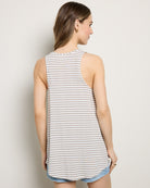 Birch White Stripe $|& SEAS Surfside Stripe Scoop Tank - SOF Back