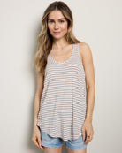 Birch White Stripe $|& SEAS Surfside Stripe Scoop Tank - SOF Front