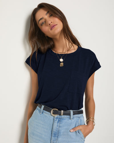 Sapphire $|& SEAS Merrit Island Short Sleeve Tee - SOF Front