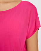 Magenta $|& SEAS Edgewater Off The Shoulder Tee - SOF Full Front