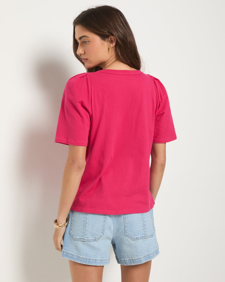 Magenta $|& SEAS Seabreeze Boat Neck Puff Sleeve Tee - SOF Back
