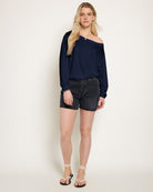 Sapphire $|& SEAS Brooksville Slub Off The Shoulder Top - UGC On Fig