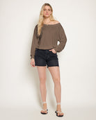 Truffle $|& SEAS Brooksville Slub Off The Shoulder Top - UGC On Fig