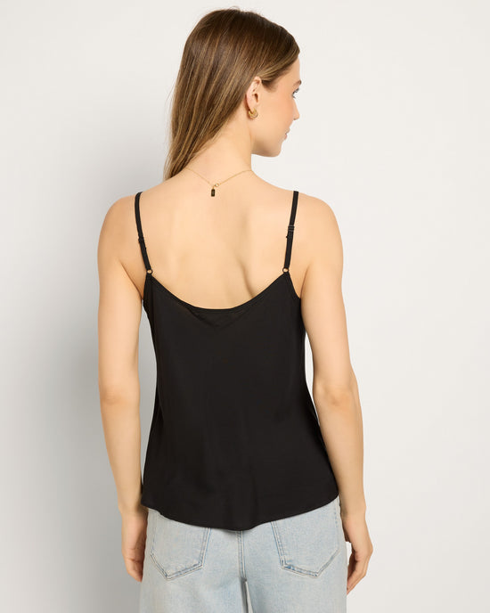 Black $|& SEAS Serene Spaghetti Strap Tank - SOF Back