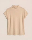 Oatmeal $|& SEAS Pier Funnel Neck Hacci Tee - Hanger Detail