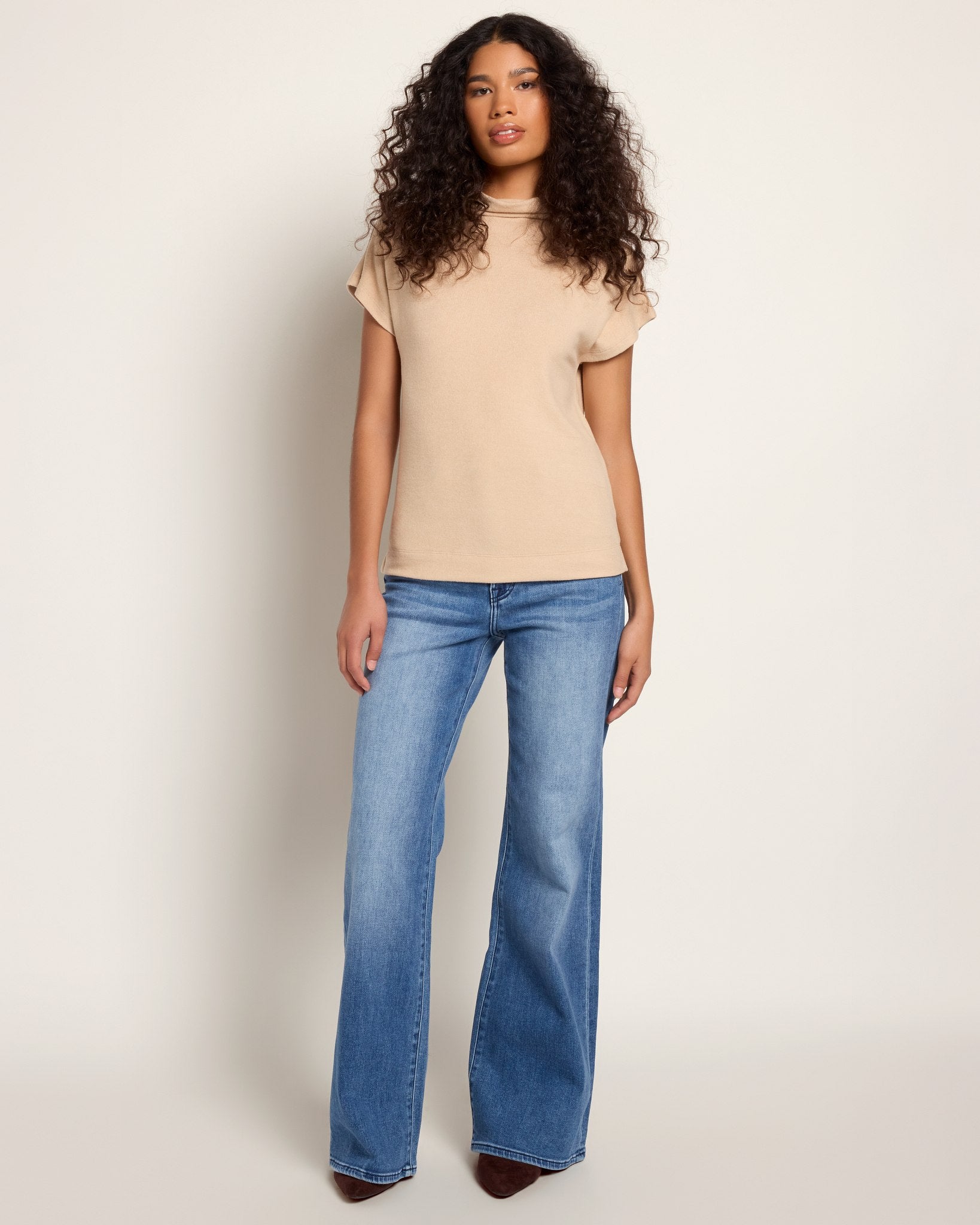 Oatmeal $|& SEAS Pier Funnel Neck Hacci Tee - UGC On Fig