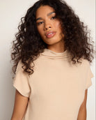 Oatmeal $|& SEAS Pier Funnel Neck Hacci Tee - SOF Full Front