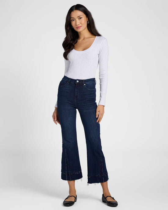 Upland $|& Liverpool Hannah High Rise Crop Flare Leg Jeans - SOF Full Front