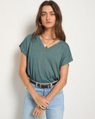 Lagoon $|& SEAS SoCal Short Sleeved Top - SOF Front
