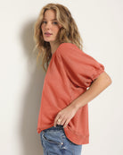 Sun Kissed $|& SEAS Sundeck Short Sleeve Sweatshirt - SOF Full Front