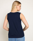 Sapphire $|& SEAS Redwood City Banded Slub Tank - SOF Back