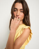Golden $|& SEAS Ruffle Shoulder Tank - SOF Full Front