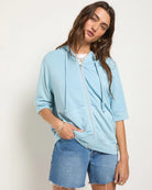 Wave $|& SEAS Short Sleeve Fleece Zip Up - VOF Front