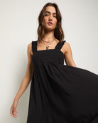 Black $|& SEAS Serene Smocked Maxi Dress - VOF Side