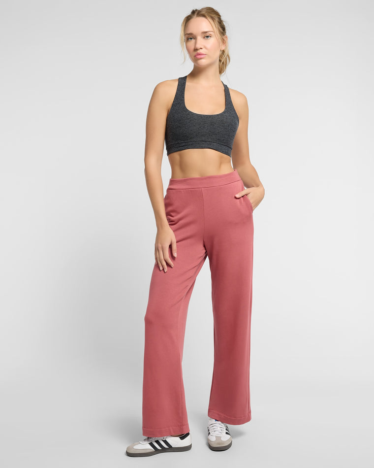 Marsala $|& Interval Flex Flat Front Wide Leg Pant - SOF Full Front