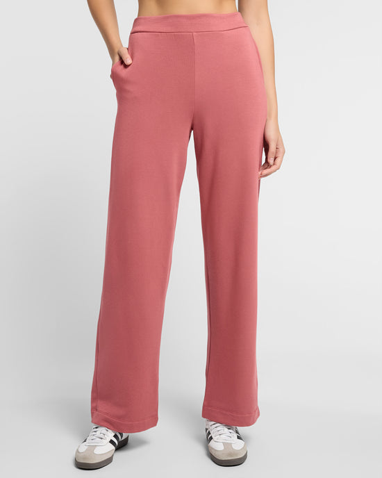 Marsala $|& Interval Flex Flat Front Wide Leg Pant - SOF Front