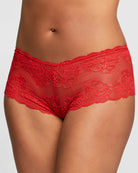 Black/Sand/Tango Red $|& Montelle Lace Cheeky Boyshort 3 Pack - VOF Detail