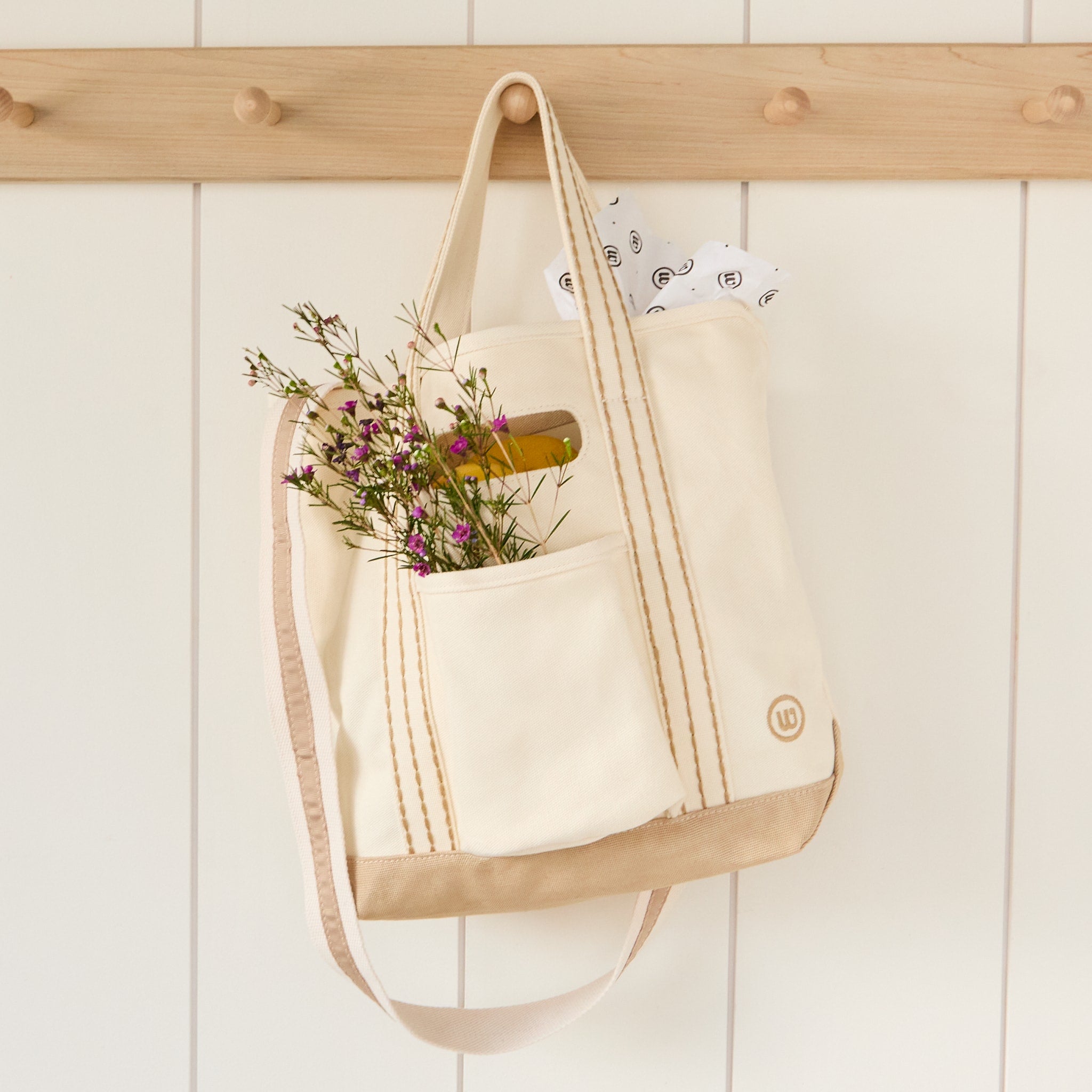 Cream $|& wantable Mini Canvas Tote - SOF Side