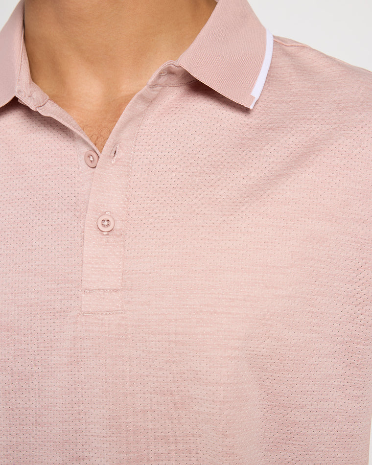 Adobe Rose Pink $|& Glyder Power Fade Short Sleeve Polo - SOF Full Front