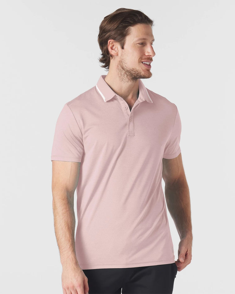 Adobe Rose Pink $|& Glyder Power Fade Short Sleeve Polo - VOF Detail