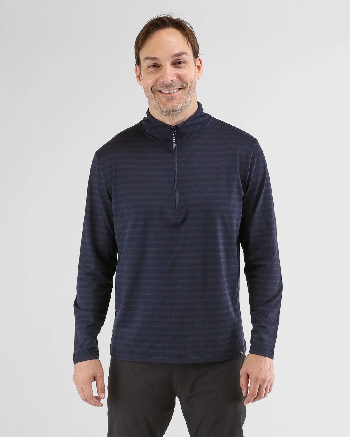 Navy/Navy Stipe $|& Glyder Tahoe 1/4 Zip - VOF Detail