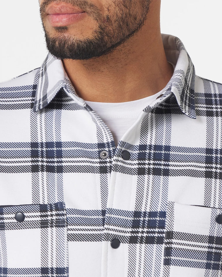 Navy/White Brandon Plaid $|& Glyder Trek Shirt - Hanger Back
