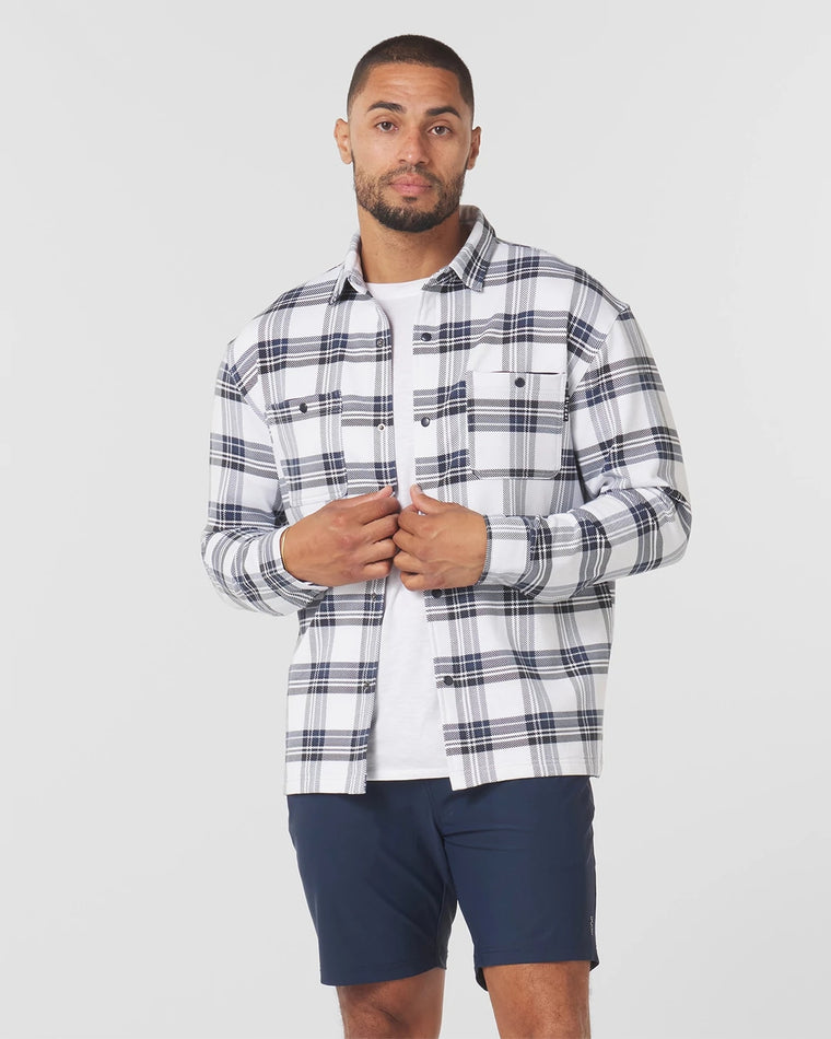 Navy/White Brandon Plaid $|& Glyder Trek Shirt - VOF Detail