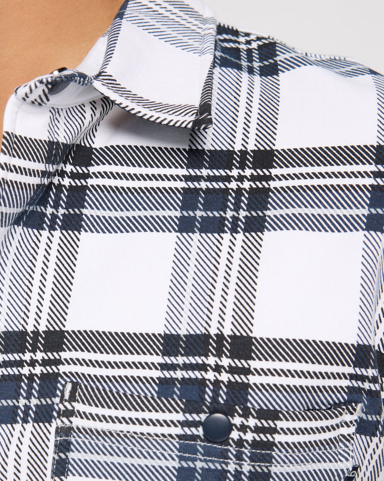 Navy/White Brandon Plaid $|& Glyder Trek Shirt - SOF Full Front