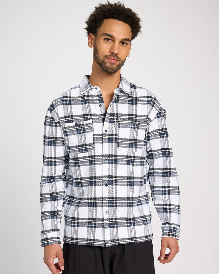 Navy/White Brandon Plaid $|& Glyder Trek Shirt - SOF Front