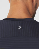 Navy/Navy Stripe $|& Glyder Salton Short Sleeve Tee 2.0 - Hanger Back