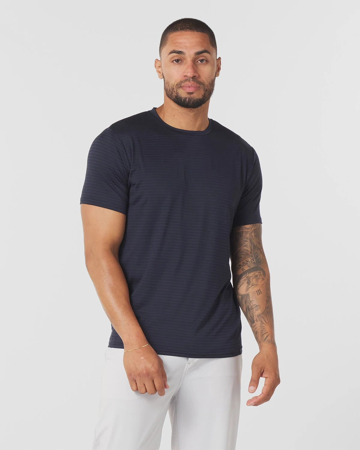 Navy/Navy Stripe $|& Glyder Salton Short Sleeve Tee 2.0 - VOF Detail