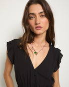 Black $|& SEAS Newport Ruffle Short Dress - VOF Side