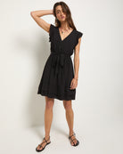 Black $|& SEAS Newport Ruffle Short Dress - UGC On Fig