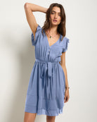 Pacific Sky $|& SEAS Newport Ruffle Short Dress - SOF Front