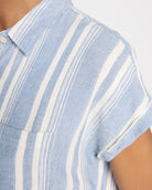 Ivory Blue $|& Thread & Supply Benny Button Front Shirt - SOF Full Front
