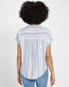 Ivory Blue $|& Thread & Supply Benny Button Front Shirt - SOF Back