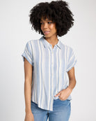 Ivory Blue $|& Thread & Supply Benny Button Front Shirt - SOF Front